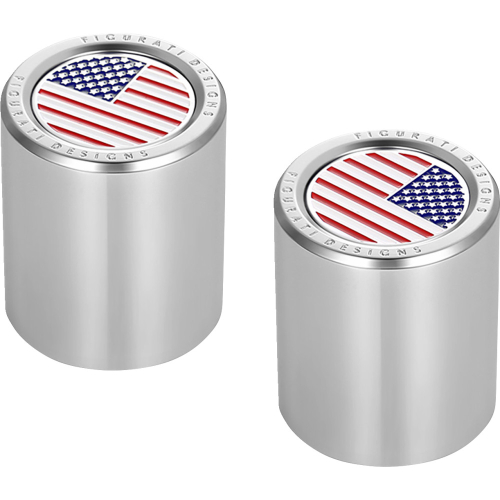 Figurati Designs - Figurati Designs Docking Hardware Cover - Stainless Steel with American Flag Skull - FD20-DC-2530-SS