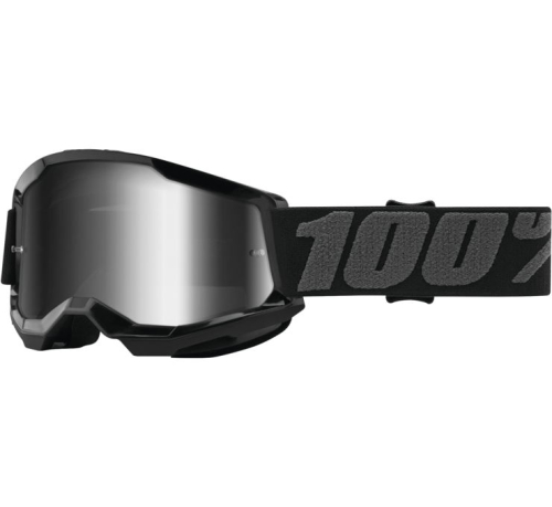 100% - 100% Strata 2 Youth Goggles - 50032-00001 - Black / Silver Mirror Lens - OSFA