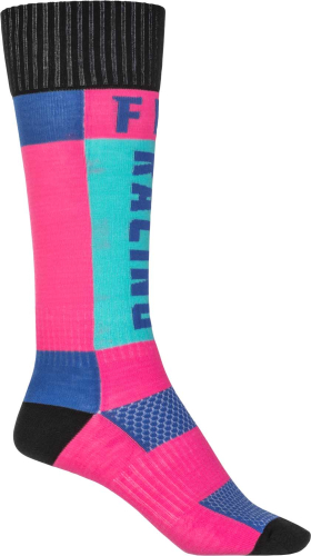 Fly Racing - Fly Racing MX Socks - Thick - 350-0551L - Pink/Blue - Large