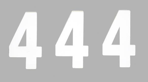 Factory Effex - Factory Effex Mini Pro Number 4in. - No.4 - White - FX04-2564