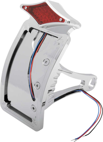 Drag Specialties - Drag Specialties Axle Mount Taillight/License Plate Mount - Diamond - Curved Vertical - P28-6147