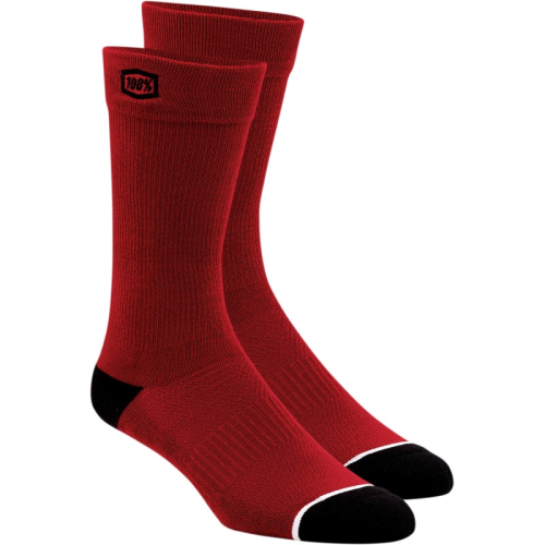 100% - 100% Casual Solid Socks - 24021-003-18 - Red - Lg-XL