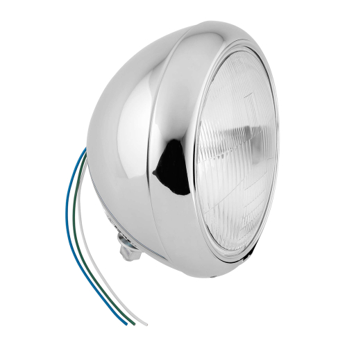 Bikers Choice - Bikers Choice 7in. Hydraglide Style Hightlight - Patterned Lens - 60/55W - H4 Bulb - Chrome - 7 1/2M-H/N