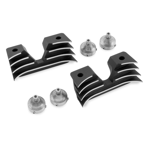 Bikers Choice - Bikers Choice Head Bolt Covers - Finned Black - 19-001D4