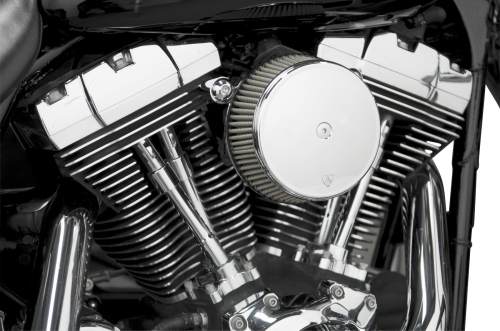 Arlen Ness - Arlen Ness Billet Sucker Stage I Air Filter Kit with Steel Cover - Smooth Chrome - Stainless Steel Filter - 18-330