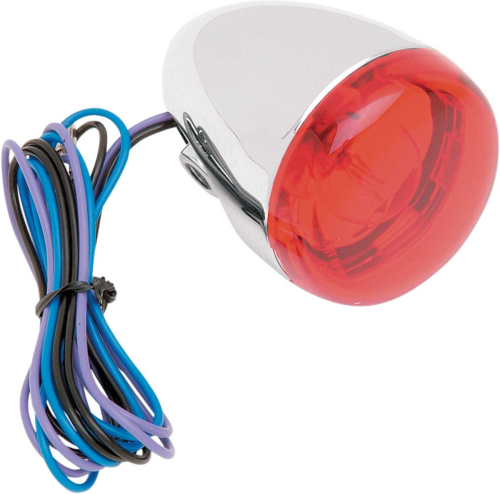 Chris Products - Chris Products Duece-Style Turn Signal Lamps - Rear - Dual Filament - Red Lens - Chrome - 8887R