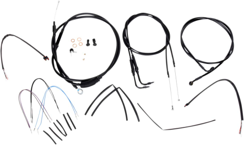 Burly Brand - Burly Brand Extended Cable/Brake Line Kit for 18in. Gorilla Handlebars - Black Vinyl - B30-1074