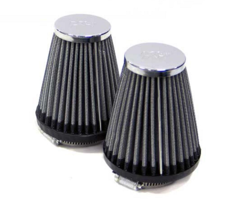 K&N Engineering - K&N Engineering Clamp-On Custom Round Tapered Air Filter - Chrome End Cap - Centered - RC-1082