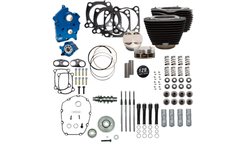 S&S Cycle - S&S Cycle 129in. Power Package Engine Performance Kit - Wrinkle Black - 310-1228