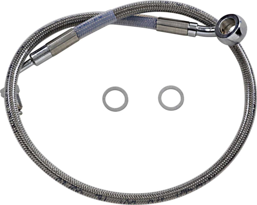 Drag Specialties - Drag Specialties Extended Stainless Steel Front Brake Line Kit - Clear Coated - 23-1/2in. - 1741-5825
