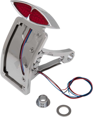 Drag Specialties - Drag Specialties Side-Mount Deco Taillight with License Plate Mount - Curved Vertical - MT76387