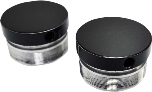 LA Choppers - LA Choppers Flush-Mount Fork Caps - 49mm - Gloss Black - LA-7504-49B