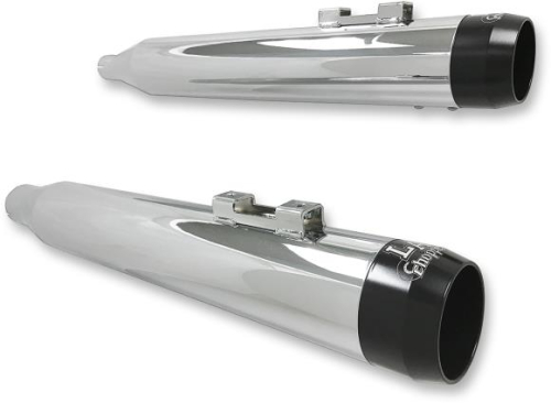 LA Choppers - LA Choppers 4in. Tru Power Slip-On Muffler - Chrome w/ Gloss Black Exhaust Tips - LA109404B
