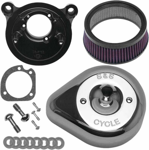 S&S Cycle - S&S Cycle Stealth Teardrop Air Cleaner Kit - Chrome - 170-0522