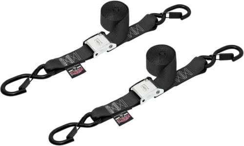 Powertye - Powertye 1 1/2in. Cam-Buckle with Safety Latch Hooks - Black - 28622-S