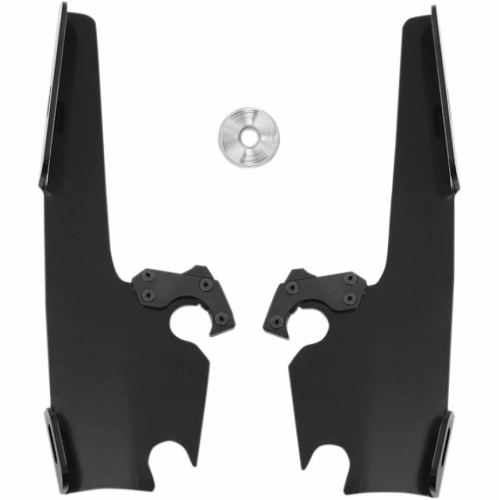 Memphis Shades - Memphis Shades Plates-Only Kit for Changing Sportshield to Fats/Slim or Batwing Fairing - Black - MEB1716
