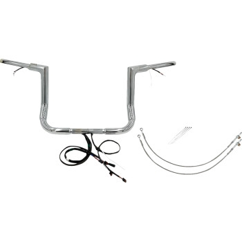 Fat Baggers, Inc. - Fat Baggers, Inc. 1-1/2in. Plug and Play EZ Install Flat Top Handlebar Kit - Chrome - 601212