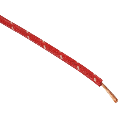 Namz - Namz 16-Gauge Cloth Braided Wire - Red with White Tracer - NCBW-29