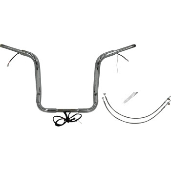 Fat Baggers, Inc. - Fat Baggers, Inc. 1-1/2in. Plug and Play EZ Install Round Top Handlebar Kit - Chrome - 801516