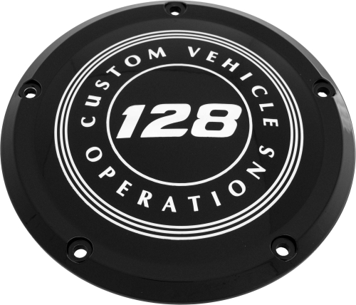 Custom Engraving LTD - Custom Engraving LTD Displacement Derby Cover - 128 Cubic Inch CVO - Black - 128-09-46BG