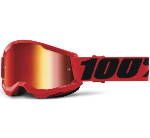 100% - 100% Strata 2 Youth Goggles - 50032-00004 - Red / Red Mirror Lens - OSFA