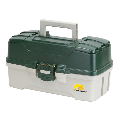 Plano - Plano 3-Tray Tackle Box w/Duel Top Access - Dark Green Metallic/Off White