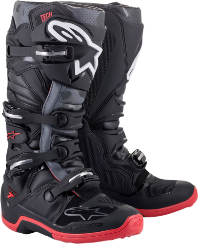 Alpinestars - Alpinestars Tech 7 Boots - 2012014-1153-7 - Black/Cool Gray/Red - 7