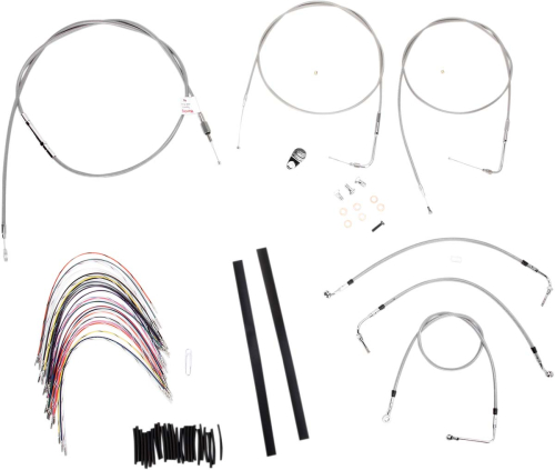 Burly Brand - Burly Brand Extended Cable/Brake Line Kit for 16in. Gorilla Handlebars - Stainless Steel - B30-1080