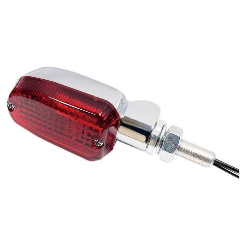 K&S Technologies - K&S Technologies Chrome Aluminum Marker Lights - Oblong with Red Lens - Single Filament - 25-8306CM