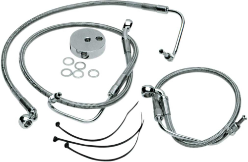 Drag Specialties - Drag Specialties Standard Length Front Stainless Steel Brake Line Kit - Clear - 640410