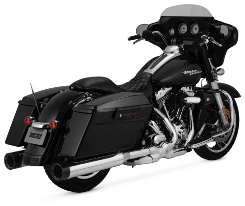 Vance & Hines - Vance & Hines Oversized 450 Destroyer Slip-On Mufflers - Chrome with Black End Caps - 16656