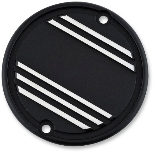 British Customs - British Customs Engine Clutch Badge - Partial Finned - Black with Polished Fins - BC805-003-PF
