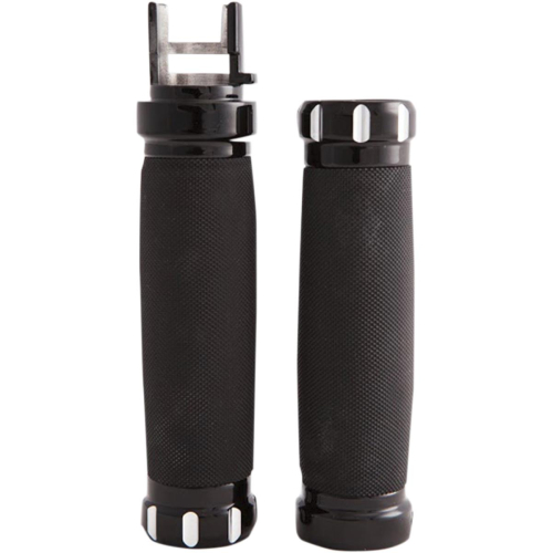 Trask Performance - Trask Performance V-Line Billet Grips - Gloss Black w/ Remachined Accents - TM6022RC