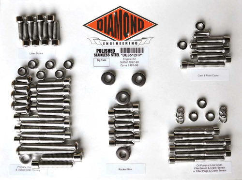 Diamond Engineering - Diamond Engineering OEM-Style Polished Stainless Engine Kit - DE6512HP