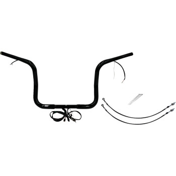 Fat Baggers, Inc. - Fat Baggers, Inc. 1-1/4in. Plug and Play EZ Install Round Top Handlebar Kit - Black - 902512-B
