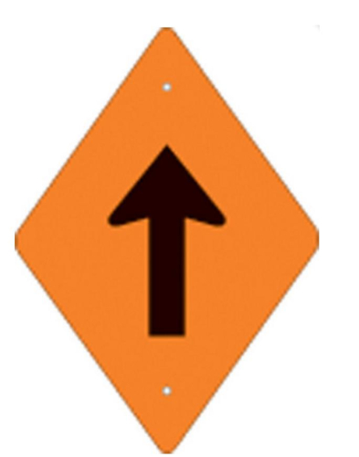 Voss - Voss 5x7in. Snowmobile Trail Sign - Vertical Arrow (Orange) - 262 DA VOR