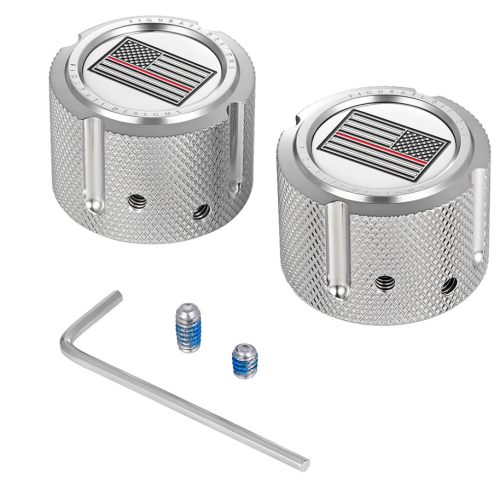 Figurati Designs - Figurati Designs Front Axle Nut Cover - Stainless Steel with Red Line flag - FD73-FAC-SS