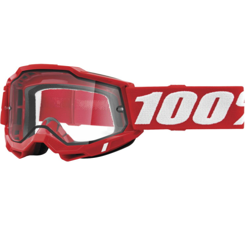 100% - 100% Accuri 2 Enduro Goggles with Dual Lens - 50015-00005 - Red / Clear Lens - OSFM