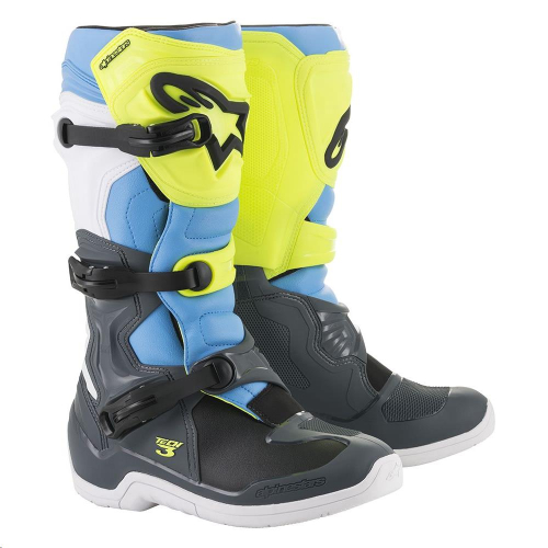 Alpinestars - Alpinestars Tech 3 Boots - 2013018527014 - Cool Gray/Yellow/Cyan - 14