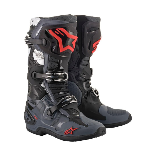 Alpinestars - Alpinestars Tech 10 Boots - 2010019-131-10 - Black/Gray/Red - 10