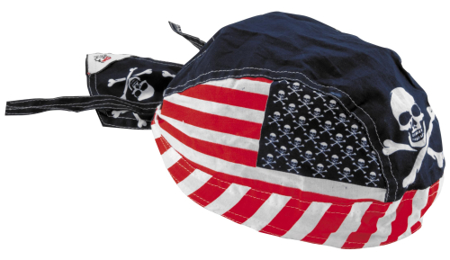 Zan Headgear - Zan Headgear Flydanna Headwrap - Z537 - Patriotic Skull - OSFM