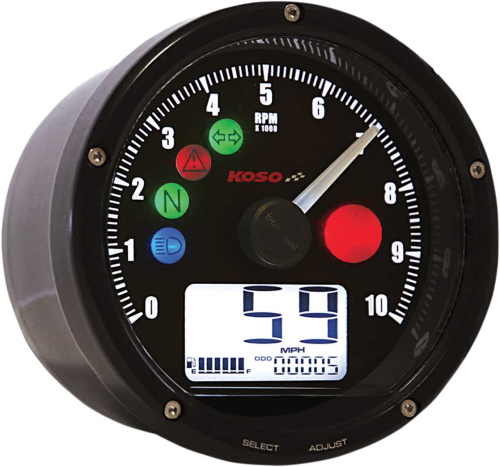 Koso North America - Koso North America HD TNT-01 Electronic Speedometers/ Tachometers - Black/Black - BA035K00-HD