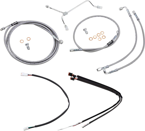 Burly Brand - Burly Brand Handlebar Cable/Line Install Kit - Stainless Steel - B30-1164
