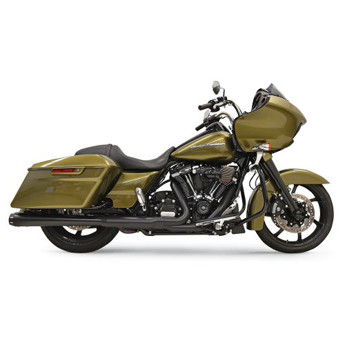 Bassani Manufacturing - Bassani Manufacturing 4in. Slip-On Megaphone Muffler - Black w/ Black End Caps - 1F572RB