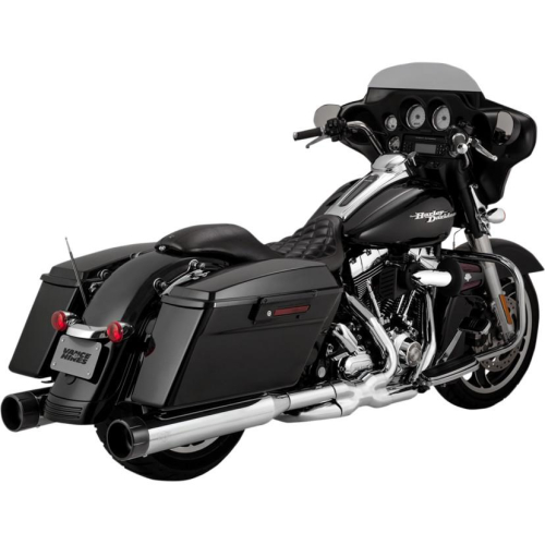 Vance & Hines - Vance & Hines Oversized 450 Raider Slip-Ons - Chrome with Black End Caps - 16559