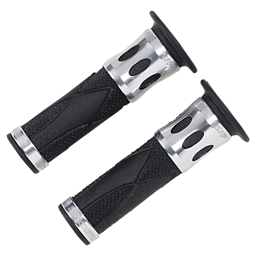 Pro Grip - Pro Grip 728 Anodized Road/Scooter Grips - Silver/Black - 728SV