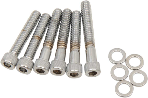 Drag Specialties - Drag Specialties Cam Cover Chrome Socket-Head Bolt Set - Knurled - MK212