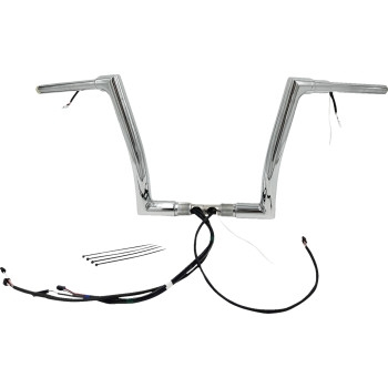 Fat Baggers, Inc. - Fat Baggers, Inc. 1-1/2in. Plug and Play EZ Install Flat Top Handlebar Kit - Chrome - 601312