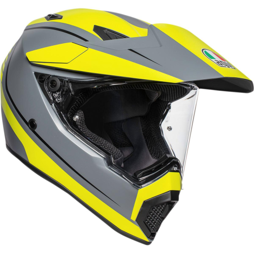AGV - AGV AX-9 Graphics Helmet - 7631O2LY00408 - Matte Gray/Fluo Yellow - ML