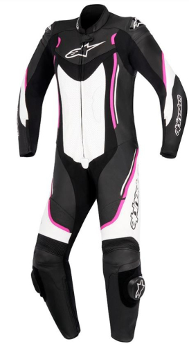 Alpinestars - Alpinestars Stella Motegi V2 One-Piece Leather Womens Suit - 3181017-1239-48 - Black/White/Fuchsia - 48